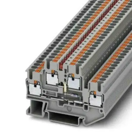 Produktfoto 1 von Phoenix Contact PTTB Doppelstock Reihenklemmen 2 Grau, 0.14mm², 4 mm², 500V Einsteck-Anschluss