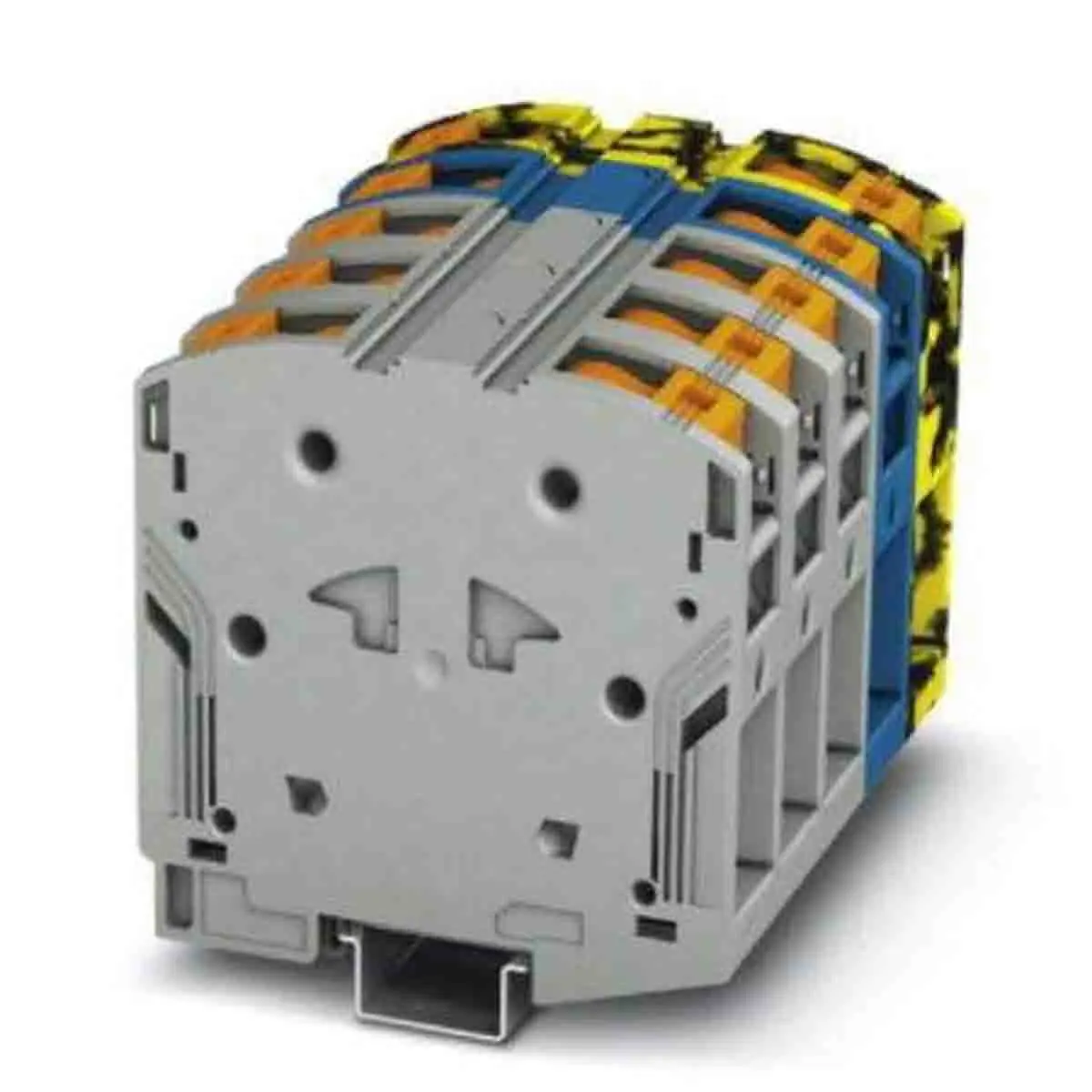 Produktfoto 1 von Phoenix Contact PTPOWER 50 DIN-Schienenklemme ohne Sicherung 1 Gelb, Grau, Blau, Schwarz, 10 to 70 mm², 1000, 1500 V ac,