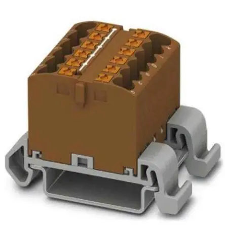 Produktfoto 1 von Phoenix Contact Verteilerblock 12-polig / 690V 24A, Polyamid Braun, IP20