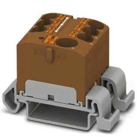 Produktfoto 1 von Phoenix Contact Verteilerblock 7-polig / 450V 32A, Polyamid Braun, IP20