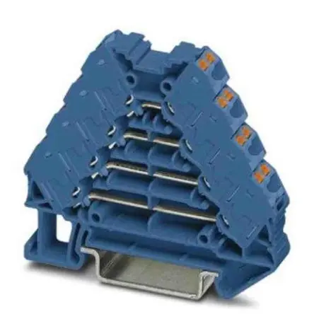 Produktfoto 1 von Phoenix Contact PTRV Anschlussklemmenblock DIN-Schiene 4 Blau, 0.14mm², 2.5 mm², 250V Einsteck-Anschluss