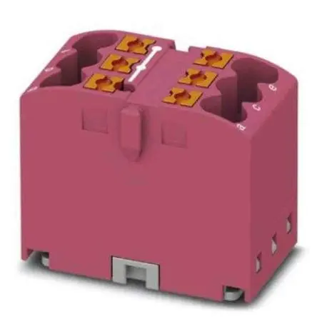 Produktfoto 1 von Phoenix Contact Verteilerblock 6-polig / 450V 24A, Polyamid Rosa, IP20
