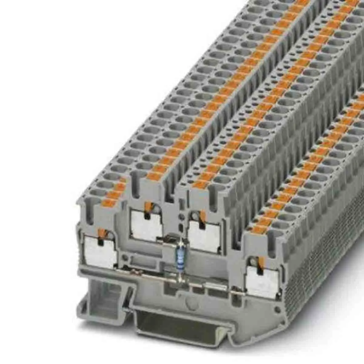 Produktfoto 1 von Phoenix Contact PTTB Bauteil-Anschlussklemmenblock 2 Grau, 0.14 to 4 mm², 500 V Einsteck-Anschluss