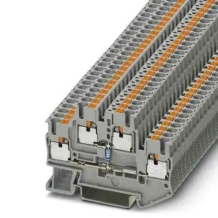 Produktfoto 1 von Phoenix Contact PTTB Bauteil-Anschlussklemmenblock 2 Grau, 0.14mm², 4 mm², 500V Einsteck-Anschluss