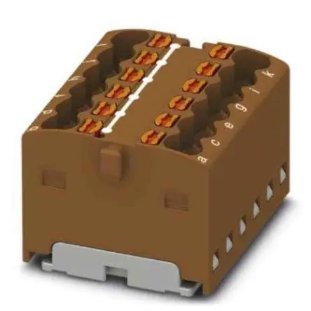 Produktfoto 1 von Phoenix Contact Verteilerblock 12-polig / 450V 17.5A, Polyamid Braun, IP20