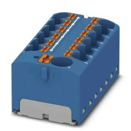 Produktfoto 1 von Phoenix Contact Verteilerblock 13-polig / 450V 32A, Polyamid Blau, IP20