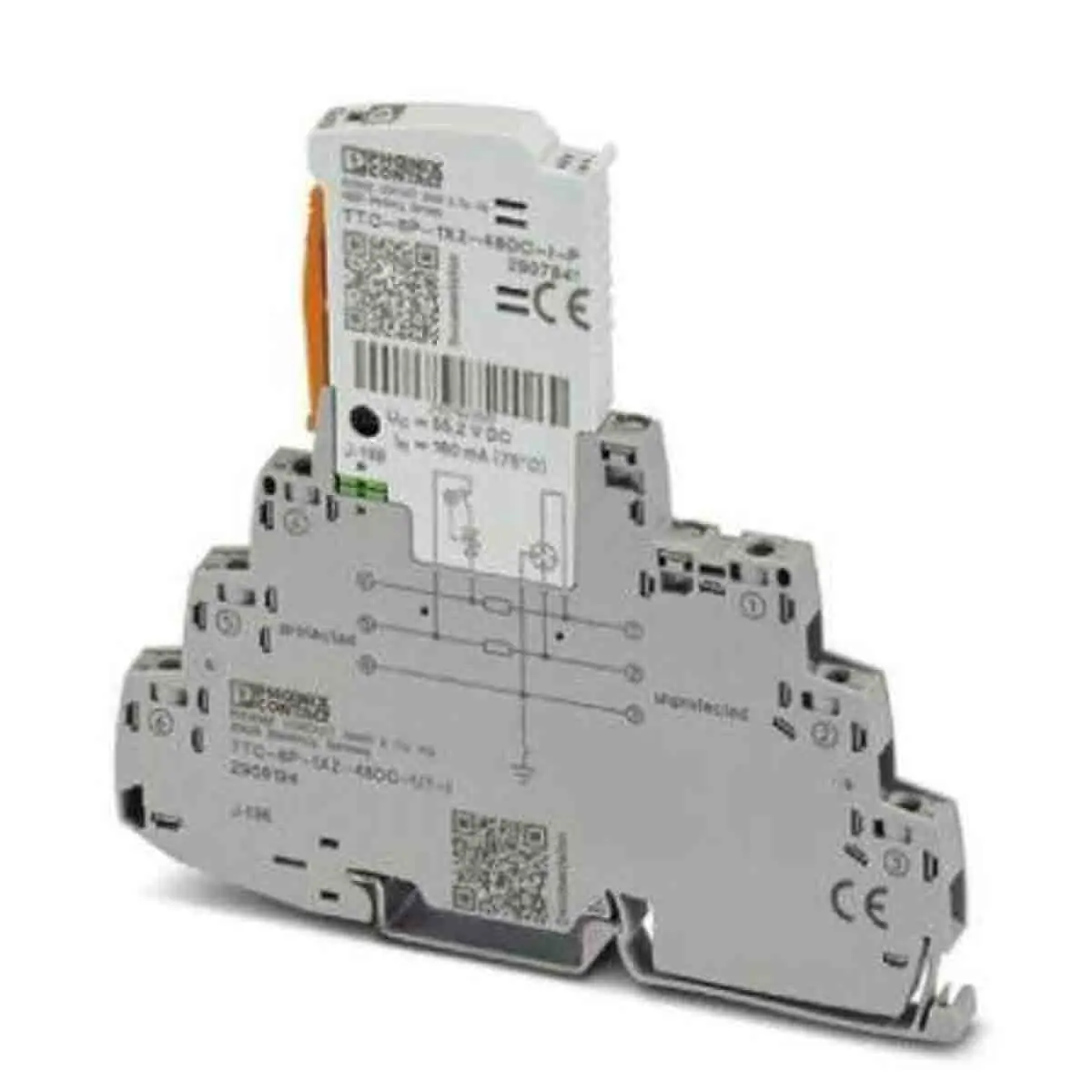 Produktfoto 1 von Phoenix Contact, Überspannungsschutz, 2-phasig 10 kA DIN-Hutschiene Isolated Signal Circuits