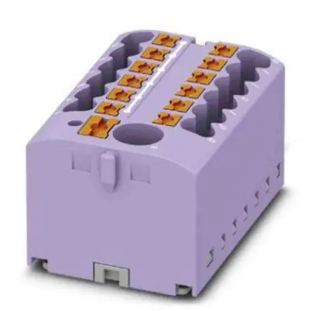 Produktfoto 1 von Phoenix Contact Verteilerblock 13-polig / 450V 24A, Polyamid Violett, IP20
