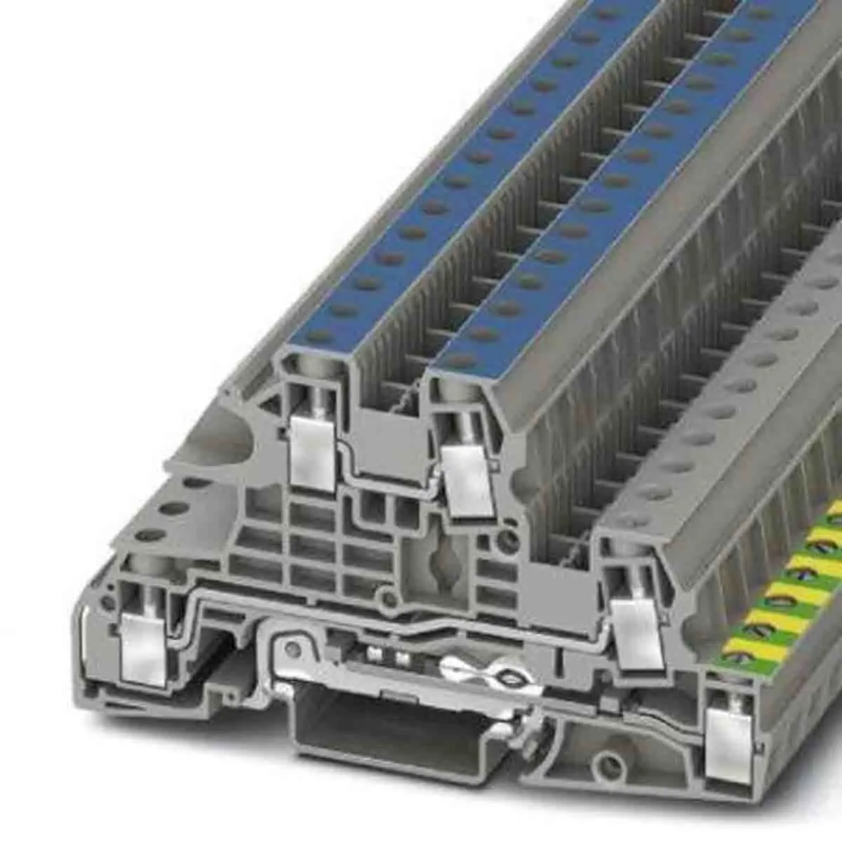 Produktfoto 1 von Phoenix Contact UTI Anschlussklemmenblock DIN-Schiene 3 Grau, 0.2 to 10 mm², 400 V Schraubbefestigung
