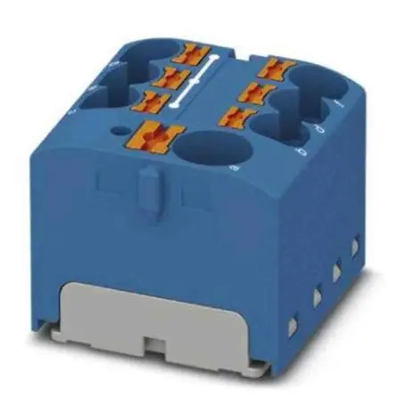 Produktfoto 1 von Phoenix Contact Verteilerblock 7-polig / 450V 32A, Polyamid Blau, IP20