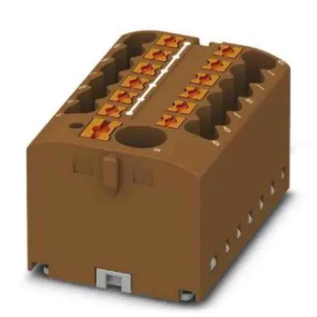 Produktfoto 1 von Phoenix Contact Verteilerblock 13-polig / 450V 24A, Polyamid Braun, IP20