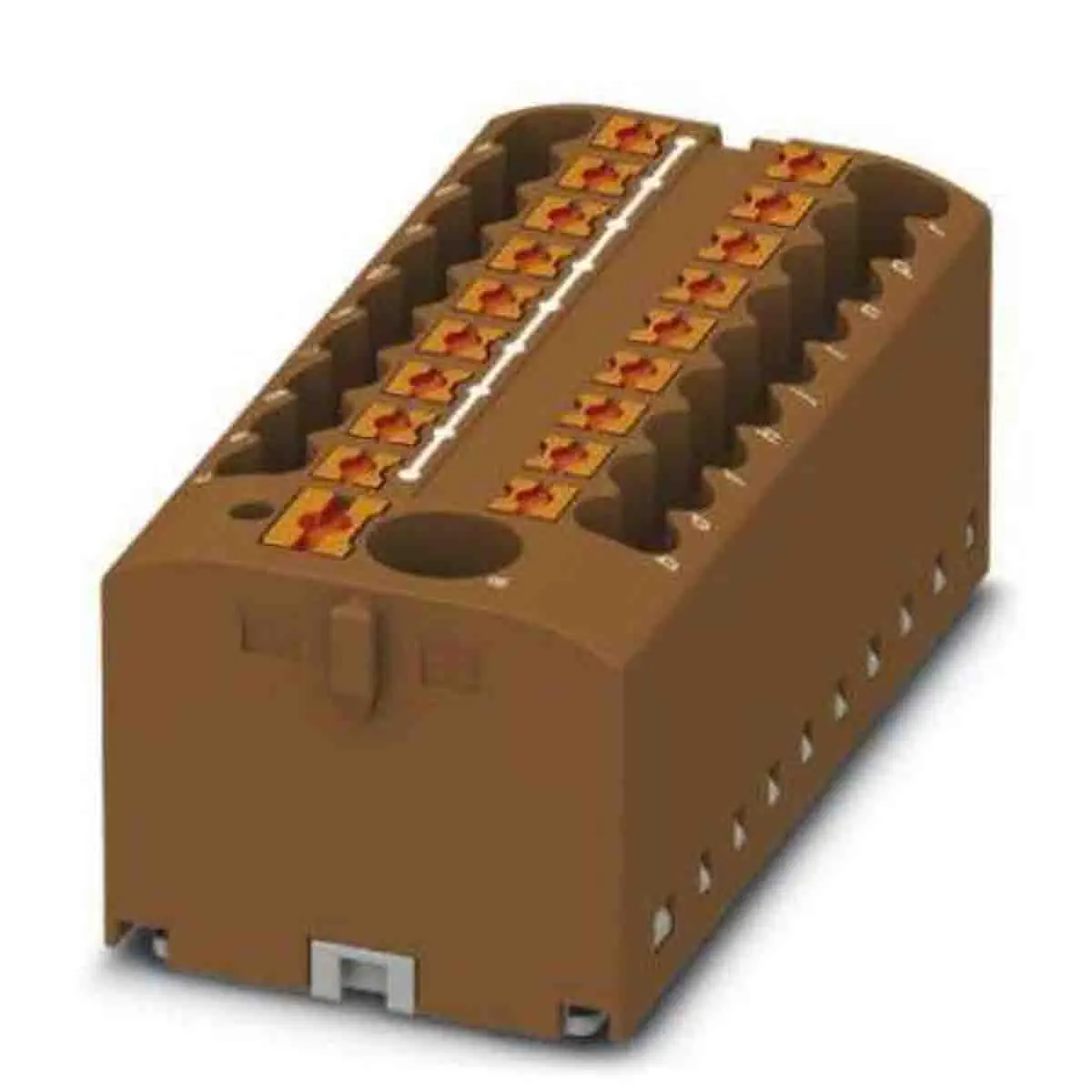 Produktfoto 1 von Phoenix Contact Verteilerblock 19-polig / 450 V 24A, Polyamid Braun, IP20