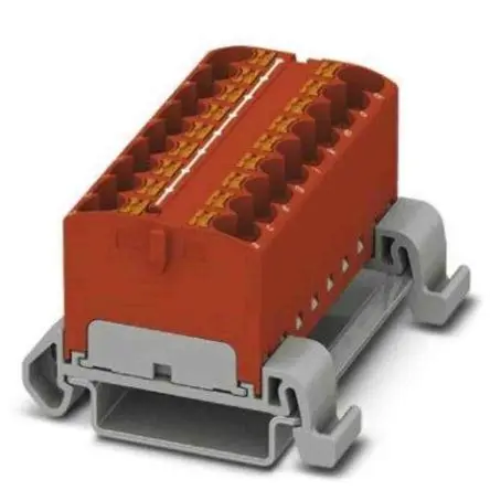 Produktfoto 1 von Phoenix Contact Verteilerblock 18-polig / 800V 32A, Polyamid Rot, IP20