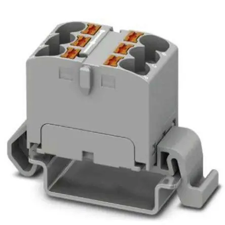 Produktfoto 1 von Phoenix Contact Verteilerblock 6-polig / 800V 32A, Polyamid Grau, IP20