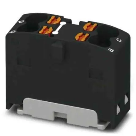 Produktfoto 1 von Phoenix Contact Verteilerblock 4-polig / 450V 17.5A, Polyamid Schwarz, IP20
