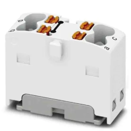 Produktfoto 1 von Phoenix Contact Verteilerblock 4-polig / 450V 17.5A, Polyamid Weiß, IP20