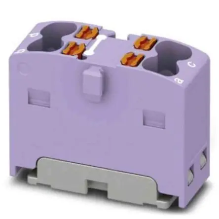 Produktfoto 1 von Phoenix Contact Verteilerblock 4-polig / 450V 17.5A, Polyamid Violett, IP20