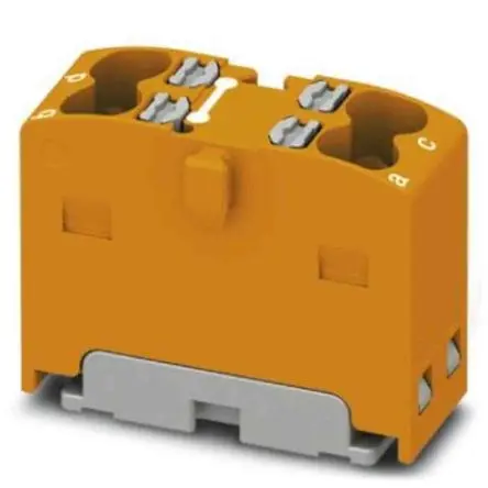 Produktfoto 1 von Phoenix Contact Verteilerblock 4-polig / 450V 17.5A, Polyamid Orange, IP20