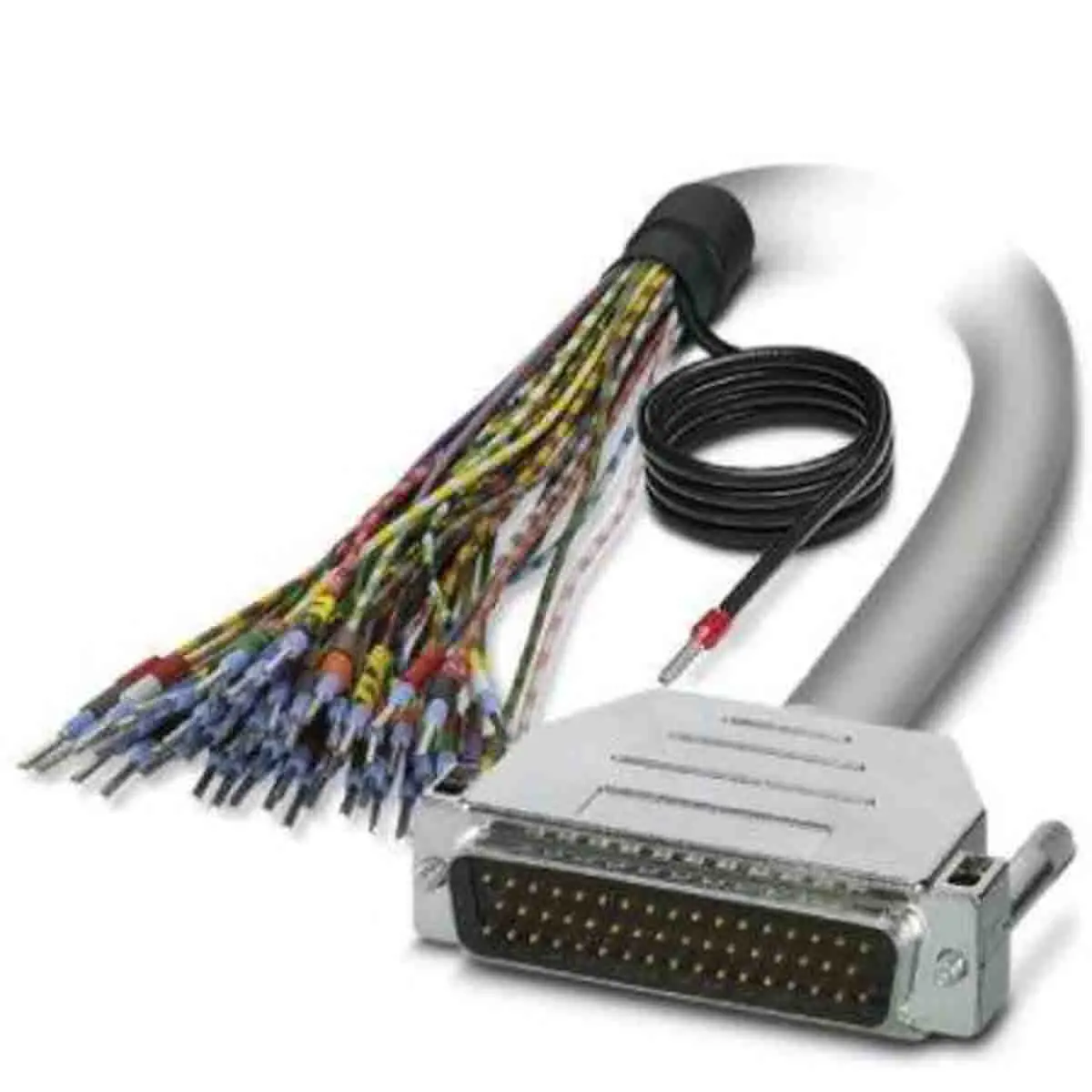Produktfoto 1 von Phoenix Contact D50SUB Serielles Kabel / DB50 Stecker / Nicht abgeschlossen, 1.5 m Halbsteifes Polyvinylchlorid, Grau,