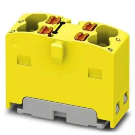 Produktfoto 1 von Phoenix Contact Verteilerblock 4-polig / 450V 17.5A, Polyamid Gelb, IP20