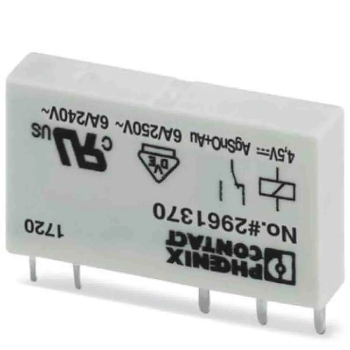 Produktfoto 1 von Phoenix Contact REL-MR 4.5V dc Spule 2-poliger Wechsler Printrelais 6A 119Ω 0.17W Monostabiles Relais