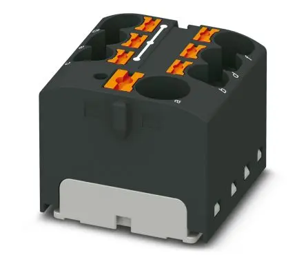 Produktfoto 1 von Phoenix Contact Verteilerblock 7-polig / 450V 32A, Polyamid Schwarz, IP20
