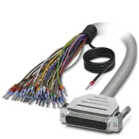 Produktfoto 1 von Phoenix Contact D25SUB Kabel / D-Sub, 25-polig Buchse / Nicht abgeschlossen, 3 m Polyvinylchlorid, Grau, EAC