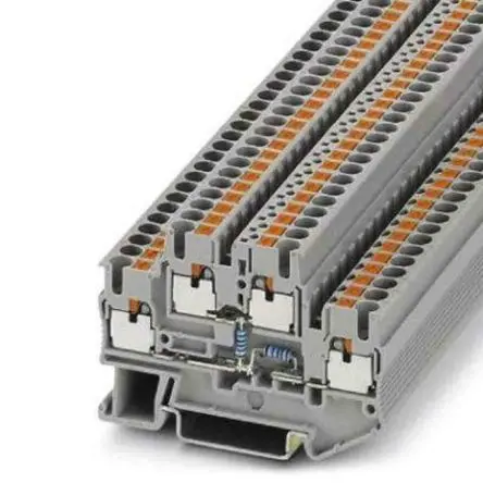 Produktfoto 1 von Phoenix Contact PTTB Bauteil-Anschlussklemmenblock 2 Grau, 0.14mm², 4 mm², 500V Einsteck-Anschluss