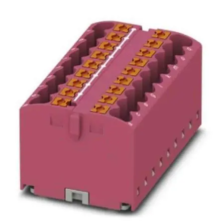 Produktfoto 1 von Phoenix Contact Verteilerblock 18-polig / 450V 24A, Polyamid Rosa, IP20