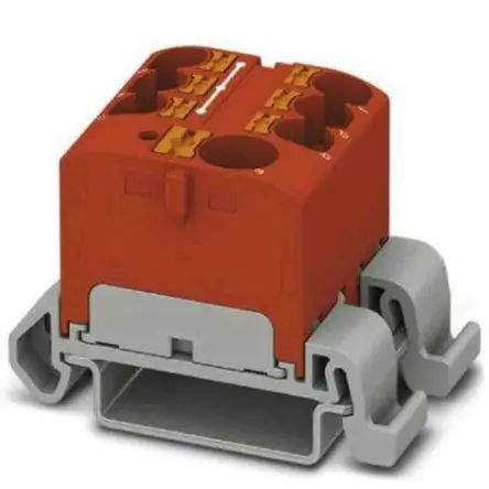 Produktfoto 1 von Phoenix Contact Verteilerblock 7-polig / 450V 32A, Polyamid Rot, IP20