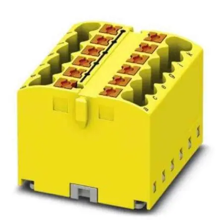 Produktfoto 1 von Phoenix Contact Verteilerblock 12-polig / 450V 24A, Polyamid Gelb, IP20