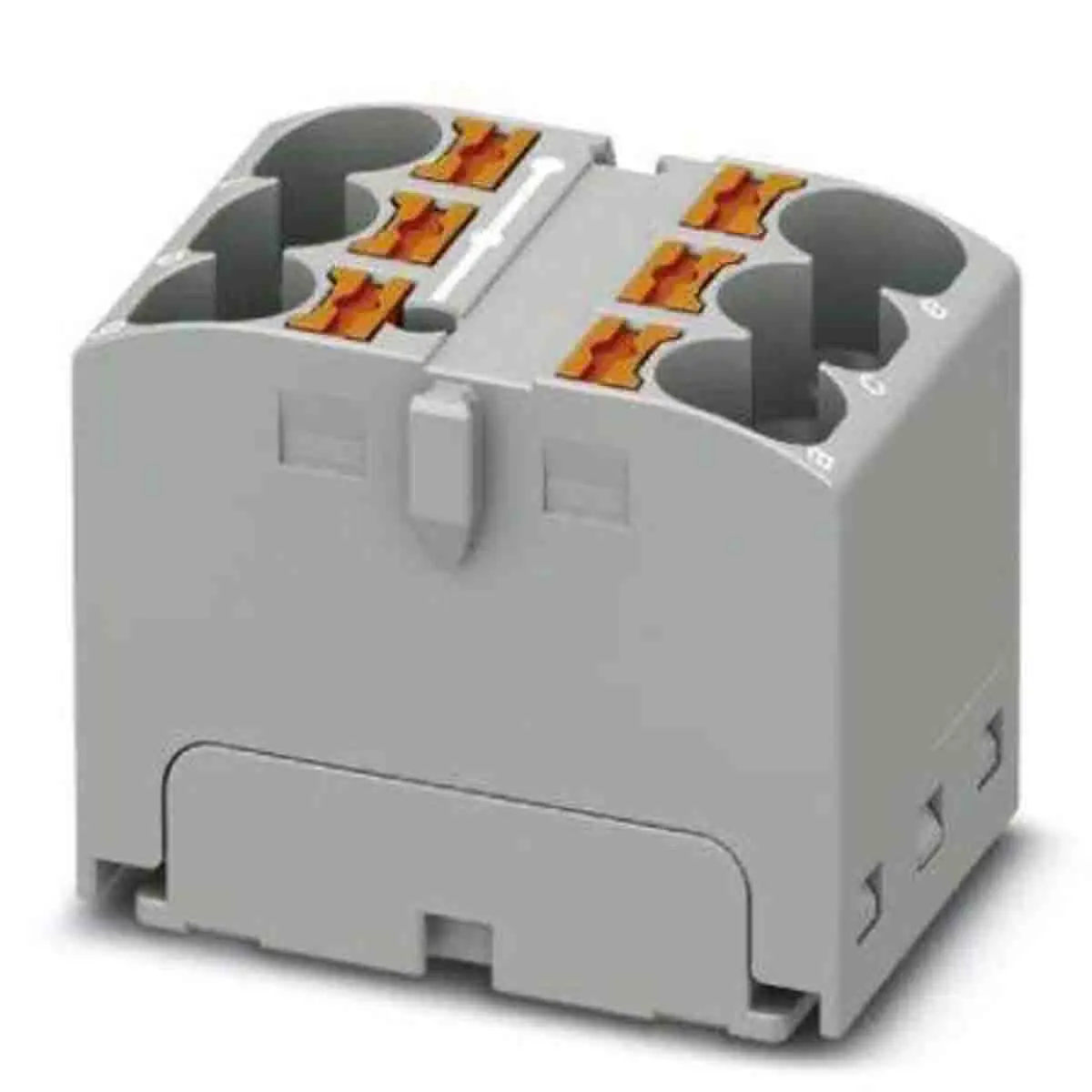 Produktfoto 1 von Phoenix Contact Verteilerblock 6-polig / 450 V 32A, Polyamid Grau, IP20