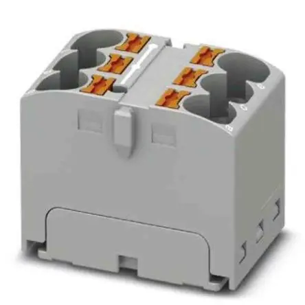 Produktfoto 1 von Phoenix Contact Verteilerblock 6-polig / 630V 32A, Polyamid Grau, IP20