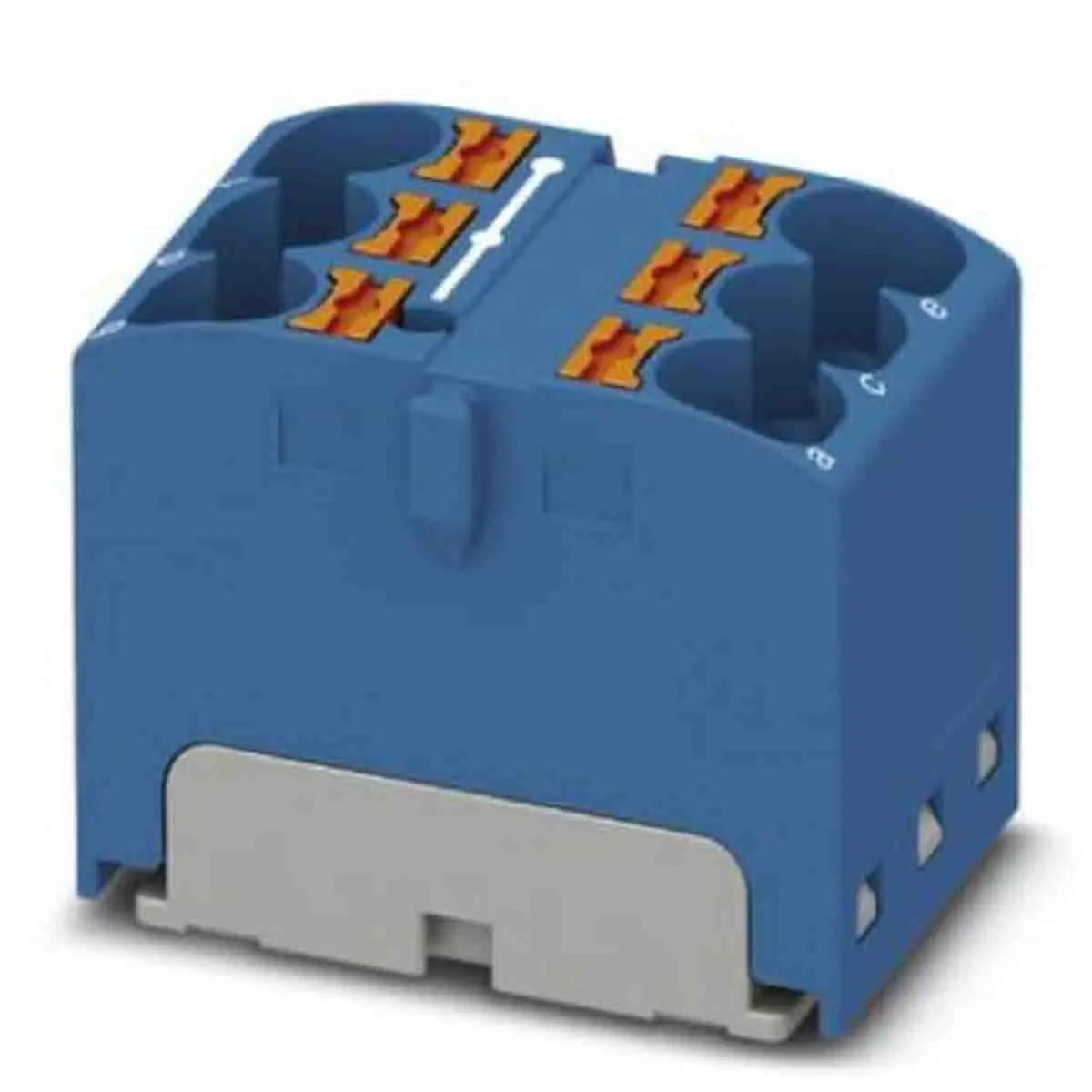 Produktfoto 1 von Phoenix Contact Verteilerblock 6-polig / 450 V 32A, Polyamid Blau, IP20