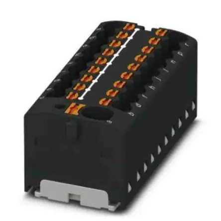 Produktfoto 1 von Phoenix Contact Verteilerblock 19-polig / 450V 17.5A, Polyamid Schwarz, IP20