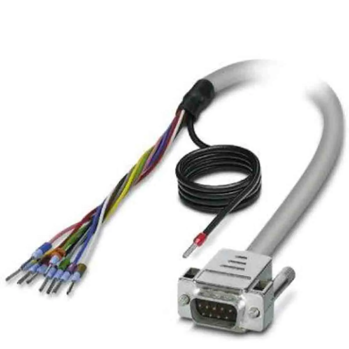 Produktfoto 1 von Phoenix Contact D9SUB Serielles Kabel / DB9 Stecker / Nicht abgeschlossen Stecker, 2 m Polyvinylchlorid, Grau, EAC