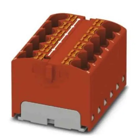 Produktfoto 1 von Phoenix Contact Verteilerblock 12-polig / 450V 32A, Polyamid Rot, IP20
