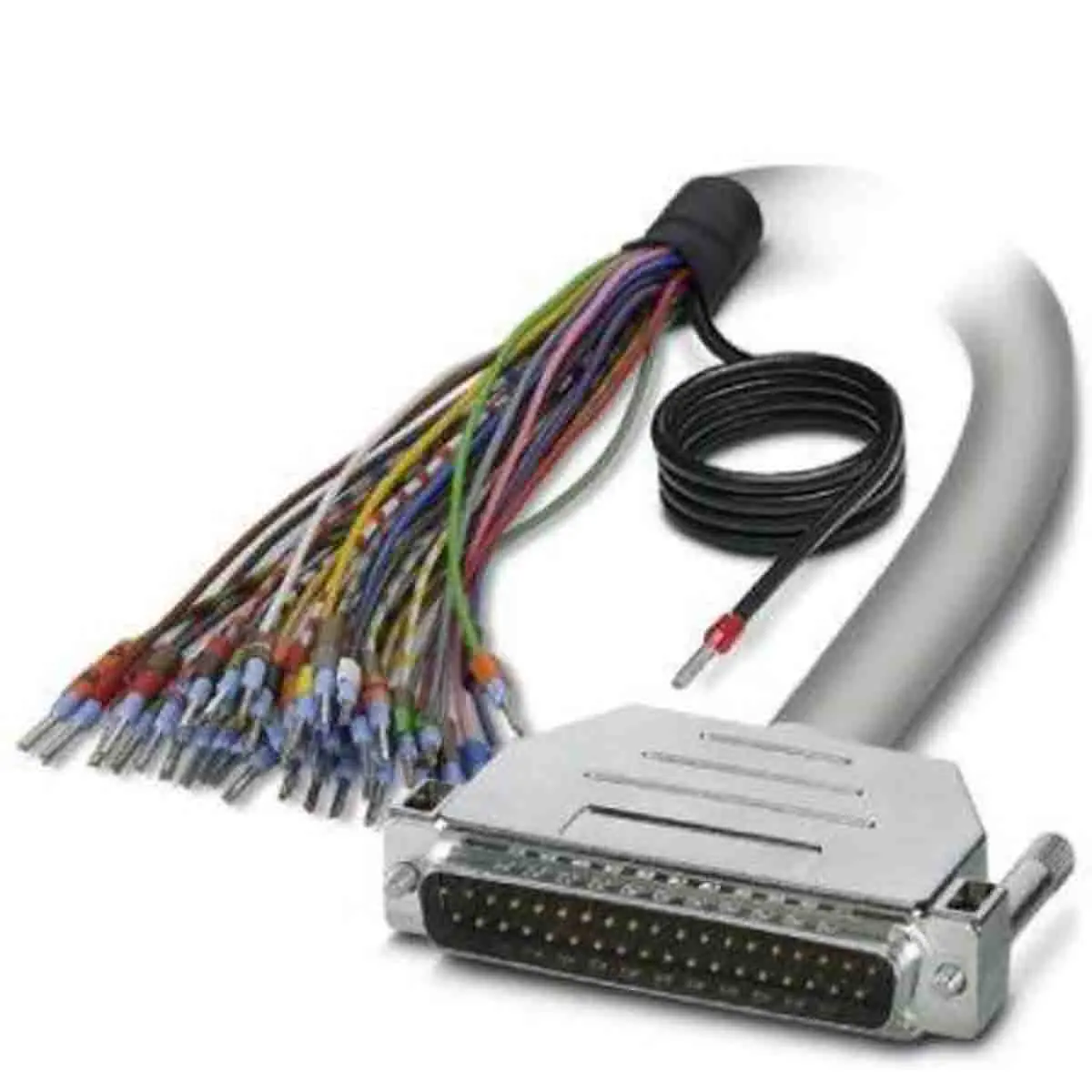 Produktfoto 1 von Phoenix Contact D37SUB Serielles Kabel / DB37 Stecker / Nicht abgeschlossen, 0.5 m Halbsteifes Polyvinylchlorid, Grau,