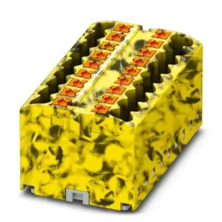 Produktfoto 1 von Phoenix Contact Verteilerblock 18-polig / 450V 24A, Polyamid Gelb, Schwarz, IP20