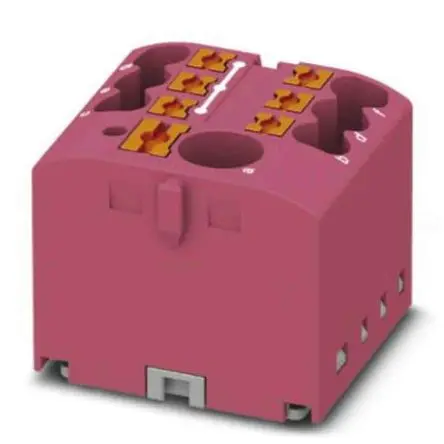 Produktfoto 1 von Phoenix Contact Verteilerblock 7-polig / 450V 24A, Polyamid Rosa, IP20
