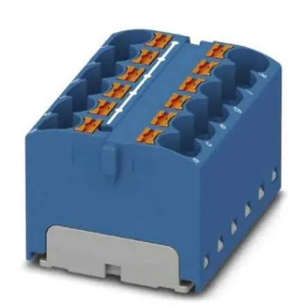 Produktfoto 1 von Phoenix Contact Verteilerblock 12-polig / 450V 32A, Polyamid Blau, IP20