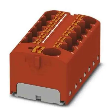 Produktfoto 1 von Phoenix Contact Verteilerblock 13-polig / 450V 32A, Polyamid Rot, IP20