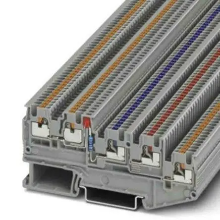 Produktfoto 1 von Phoenix Contact PTIO Anschlussklemmenblock DIN-Schiene 4 Grau, 1.5mm², 13.5V Einsteck-Anschluss