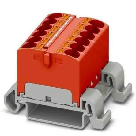 Produktfoto 1 von Phoenix Contact Verteilerblock 12-polig / 800V 32A, Polyamid Rot, IP20