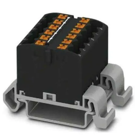 Produktfoto 1 von Phoenix Contact Verteilerblock 12-polig / 690V 24A, Polyamid Schwarz, IP20