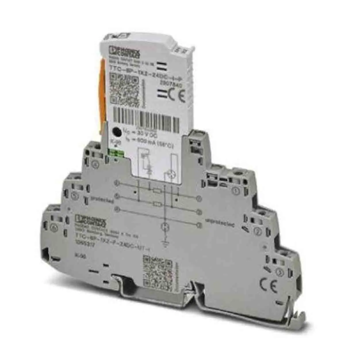 Produktfoto 1 von Phoenix Contact, Überspannungsschutz, 2-phasig 10 kA DIN-Hutschiene Isolated Signal Circuits