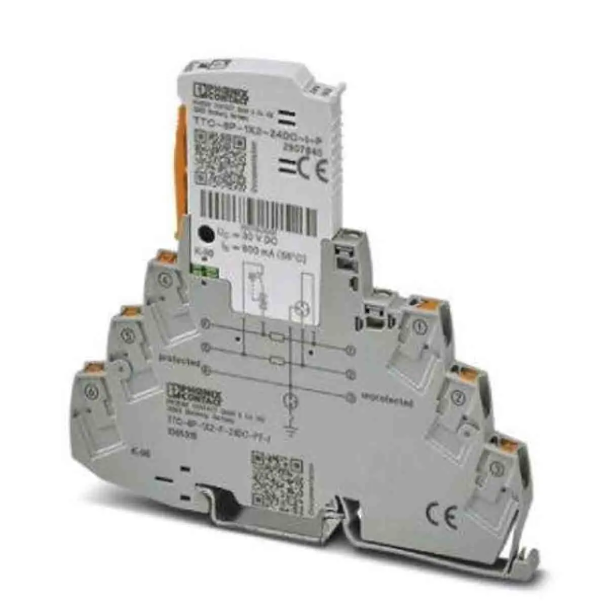 Produktfoto 1 von Phoenix Contact, Überspannungsschutz, 2-phasig 10 kA DIN-Hutschiene Isolated Signal Circuits