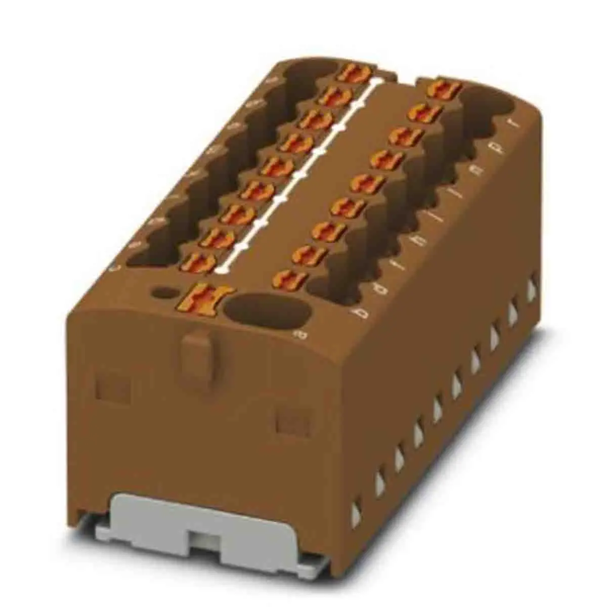 Produktfoto 1 von Phoenix Contact Verteilerblock 19-polig / 450 V 17.5A, Polyamid Braun, IP20