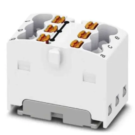 Produktfoto 1 von Phoenix Contact Verteilerblock 6-polig / 450V 17.5A, Polyamid Weiß, IP20