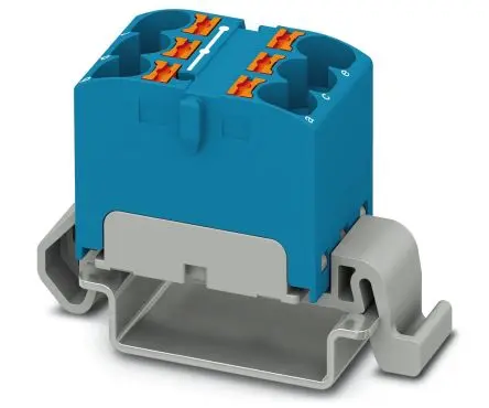 Produktfoto 1 von Phoenix Contact Verteilerblock 6-polig / 800V 32A, Polyamid Blau, IP20